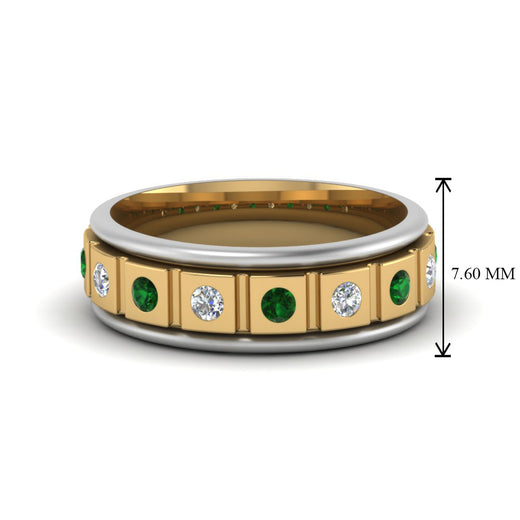 2 Tone Mens Diamond Wedding Band