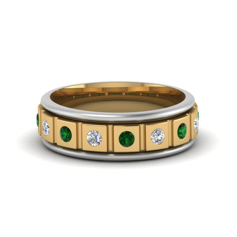 2-tone-mens-band-diamonds-with-emerald-in-14K-yellow-gold-FDM8311BGEMGR-NL-YG.jpg