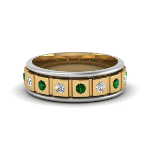 2 Tone Mens Diamond Wedding Band