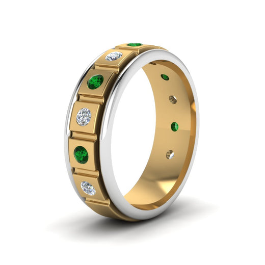 2 Tone Mens Diamond Wedding Band