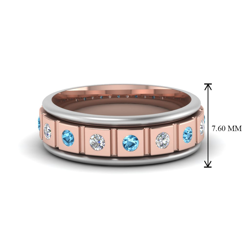 2 Tone Mens Diamond Wedding Band