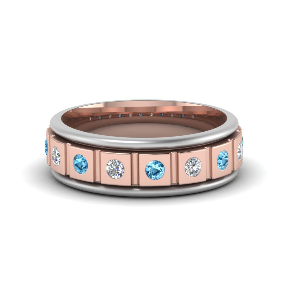 2 Tone Mens Diamond Wedding Band