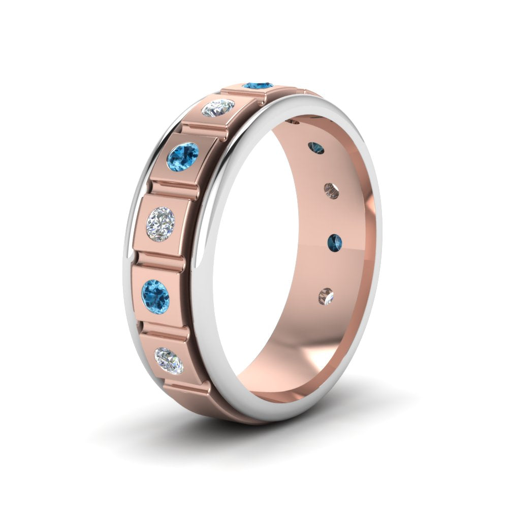 2 Tone Mens Diamond Wedding Band