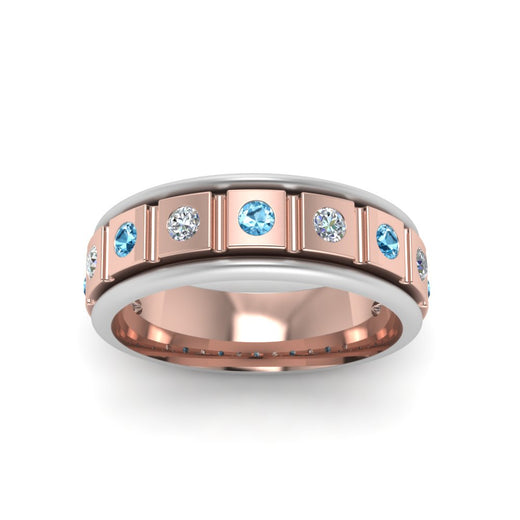 2 Tone Mens Diamond Wedding Band