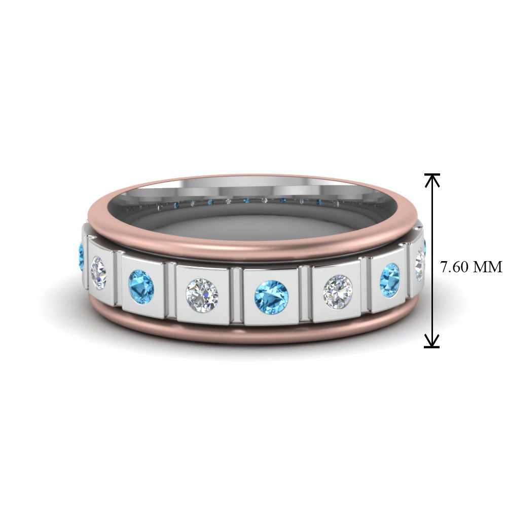 2 Tone Mens Diamond Wedding Band