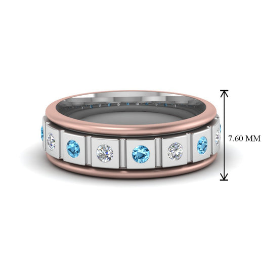 2 Tone Mens Diamond Wedding Band