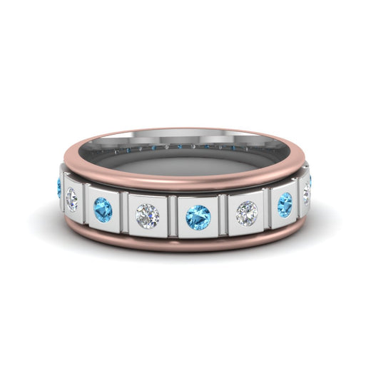 2 Tone Mens Diamond Wedding Band