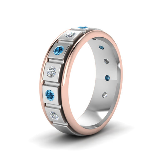 2 Tone Mens Diamond Wedding Band