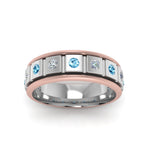 Load image into Gallery viewer, 2 Tone Mens Diamond Wedding Band
