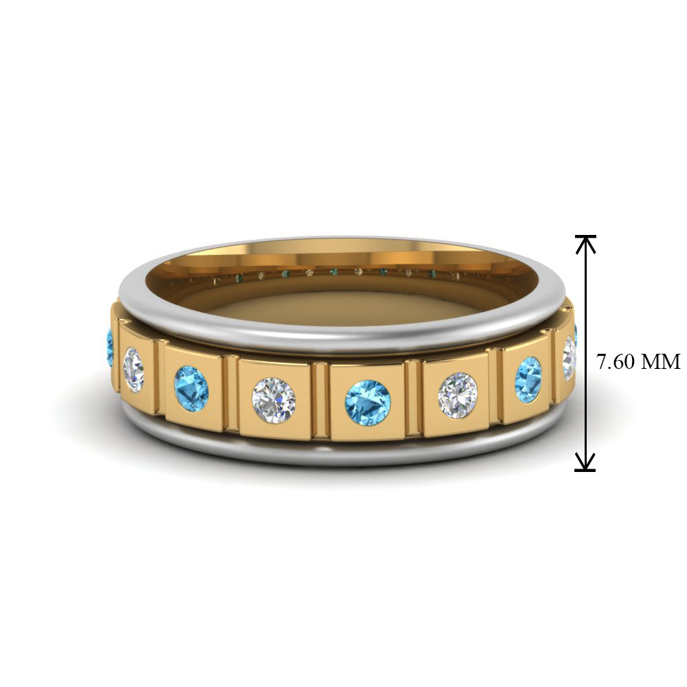 2 Tone Mens Diamond Wedding Band