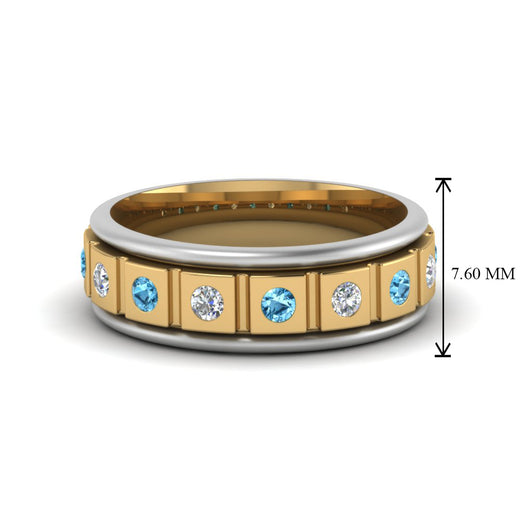 2 Tone Mens Diamond Wedding Band