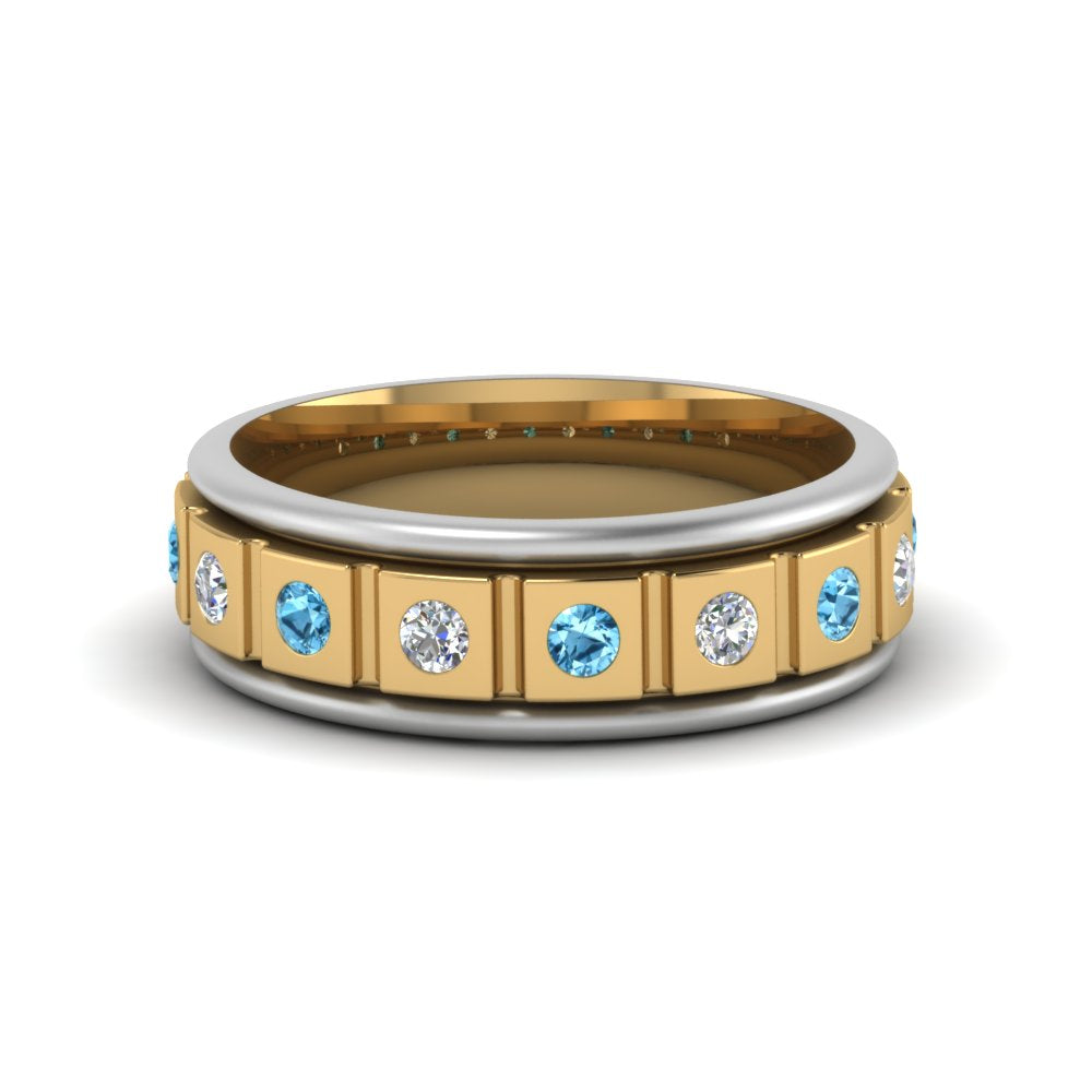 2 Tone Mens Diamond Wedding Band