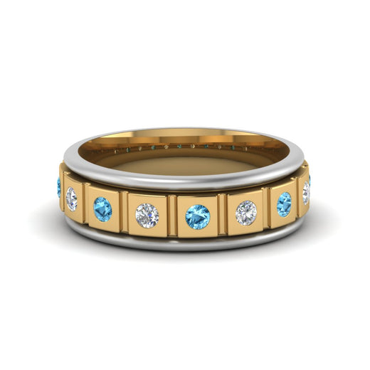 2 Tone Mens Diamond Wedding Band