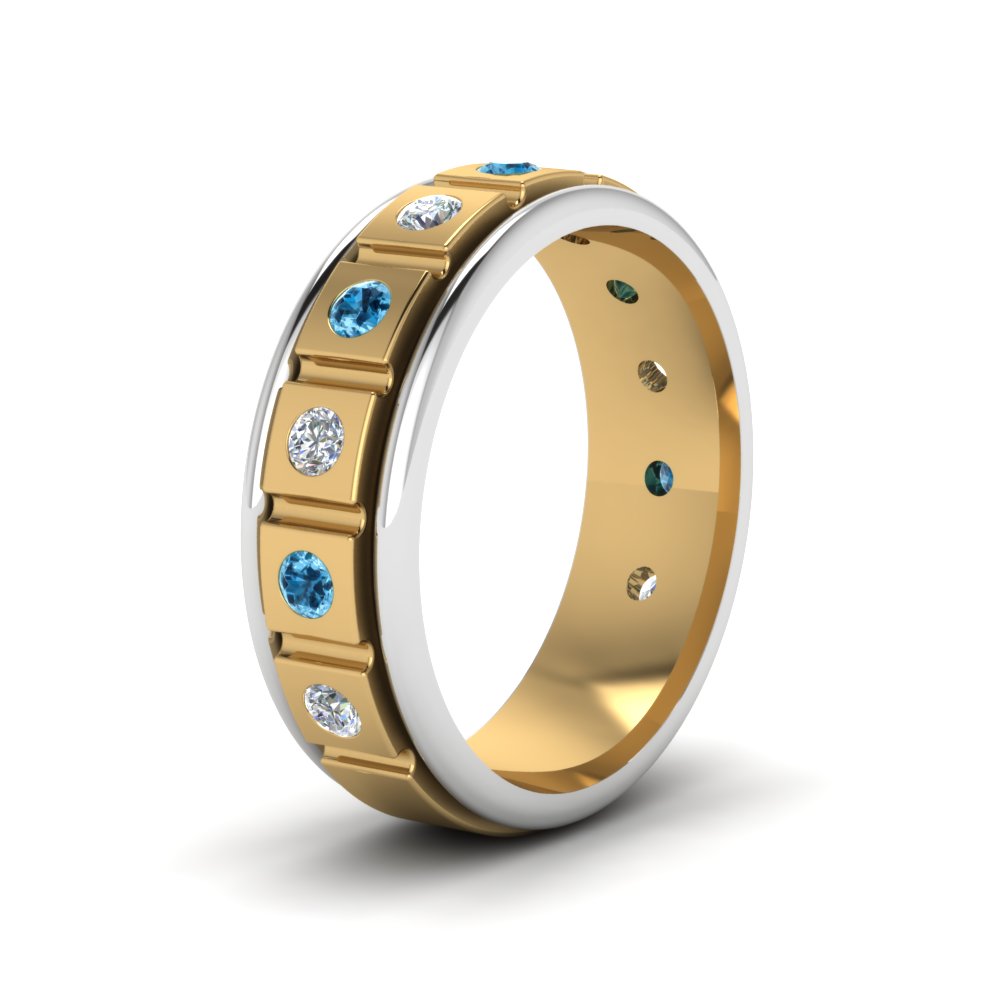 2 Tone Mens Diamond Wedding Band