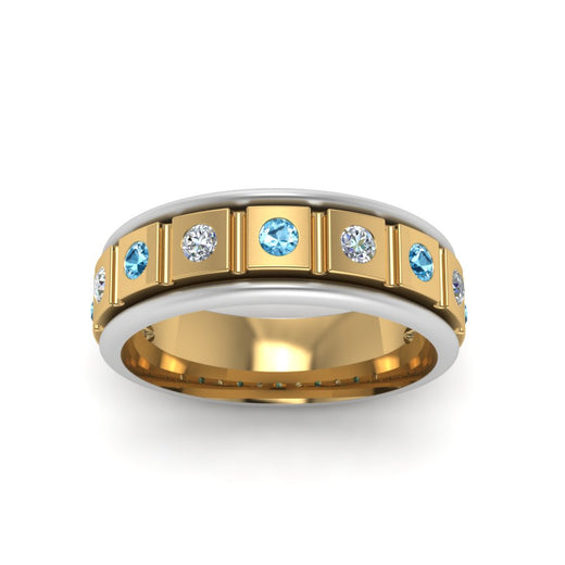 2 Tone Mens Diamond Wedding Band