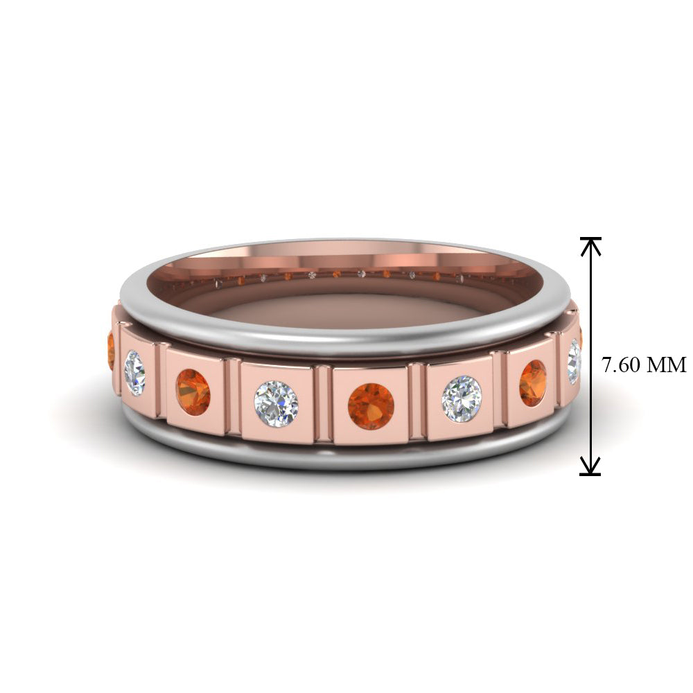 2 Tone Mens Diamond Wedding Band