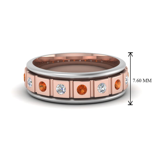 2 Tone Mens Diamond Wedding Band