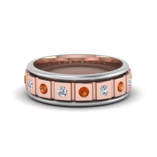 2 Tone Mens Diamond Wedding Band