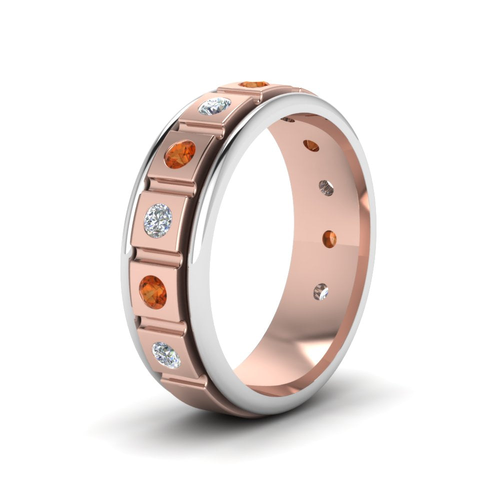 2 Tone Mens Diamond Wedding Band