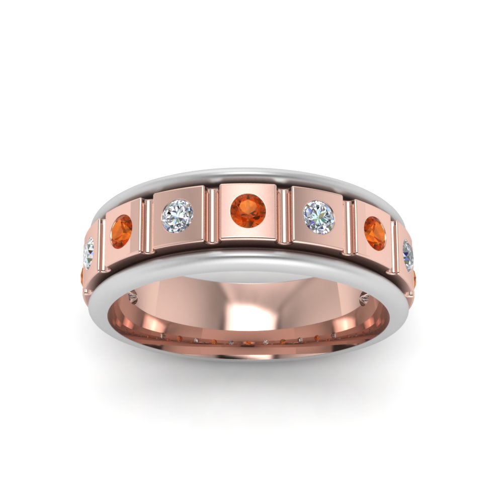 2 Tone Mens Diamond Wedding Band