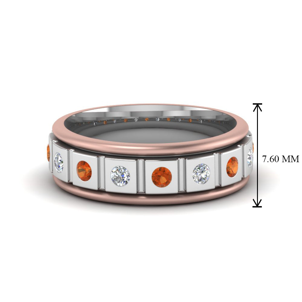 2 Tone Mens Diamond Wedding Band