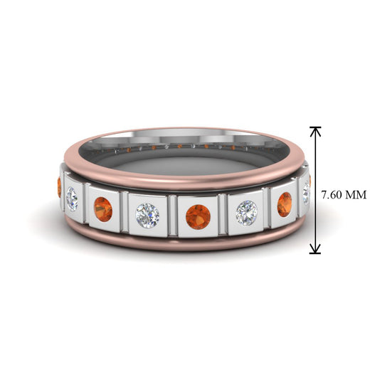 2 Tone Mens Diamond Wedding Band