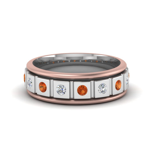 2 Tone Mens Diamond Wedding Band