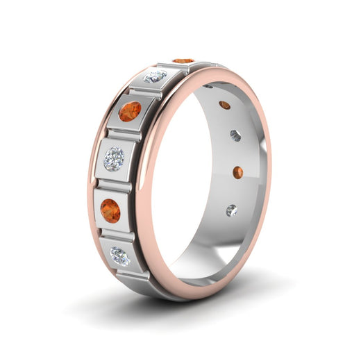 2 Tone Mens Diamond Wedding Band