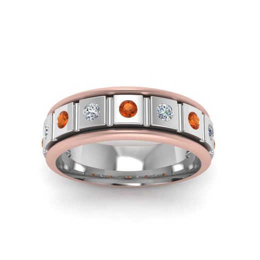 2 Tone Mens Diamond Wedding Band