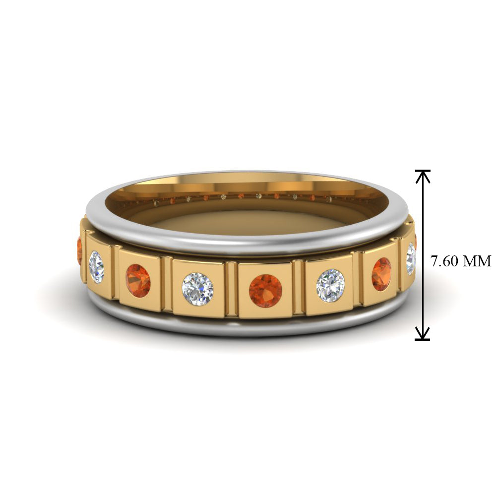 2 Tone Mens Diamond Wedding Band