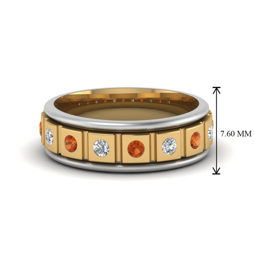 2 Tone Mens Diamond Wedding Band