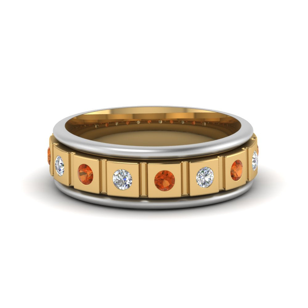 2 Tone Mens Diamond Wedding Band