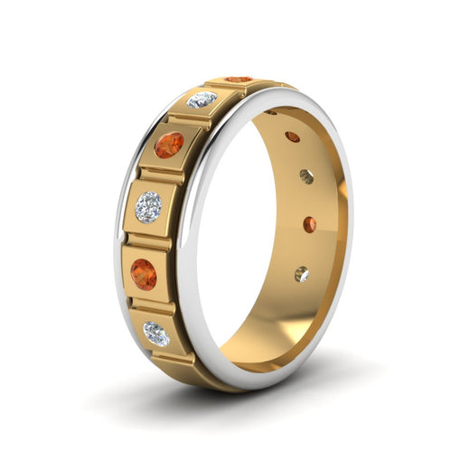 2 Tone Mens Diamond Wedding Band