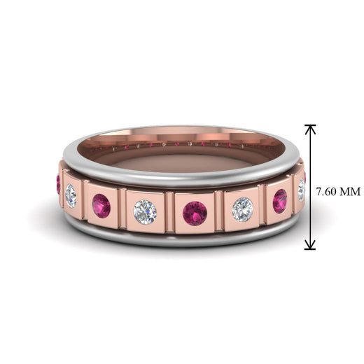 2 Tone Mens Diamond Wedding Band