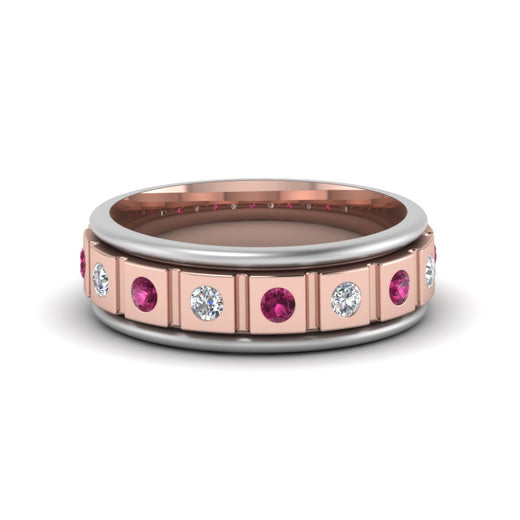 2 Tone Mens Diamond Wedding Band