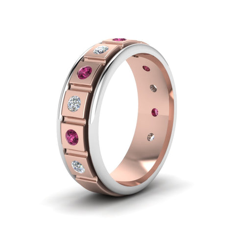 2-tone-mens-band-diamonds-with-pink-sapphire-in-14K-rose-gold-FDM8311BGSADRPIANGLE2-NL-RG.jpg