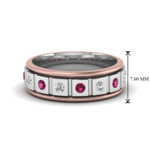 2 Tone Mens Diamond Wedding Band