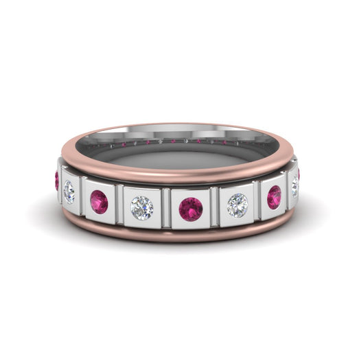 2 Tone Mens Diamond Wedding Band