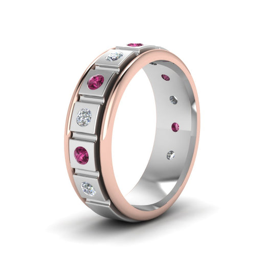2 Tone Mens Diamond Wedding Band