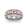 Load image into Gallery viewer, 2 Tone Mens Diamond Wedding Band