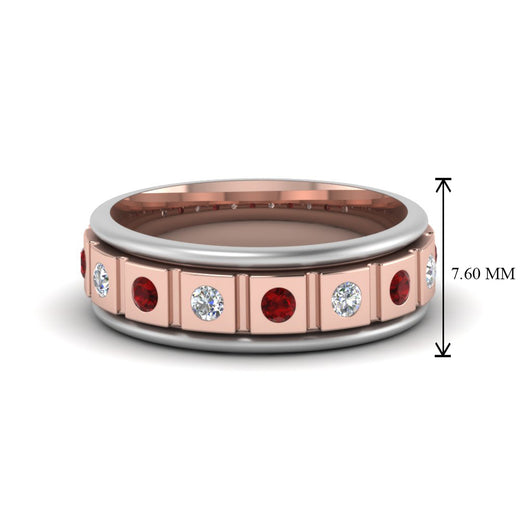 2 Tone Mens Diamond Wedding Band