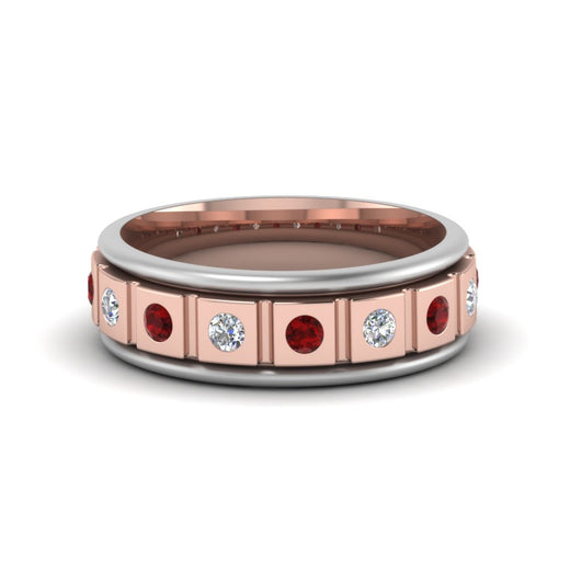 2 Tone Mens Diamond Wedding Band