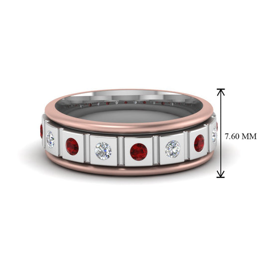 2 Tone Mens Diamond Wedding Band