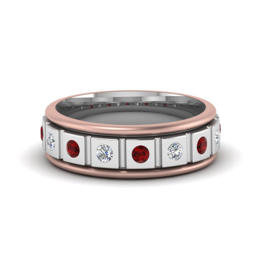 2 Tone Mens Diamond Wedding Band