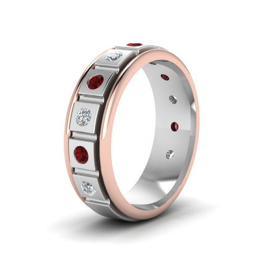 2 Tone Mens Diamond Wedding Band