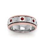 Load image into Gallery viewer, 2 Tone Mens Diamond Wedding Band
