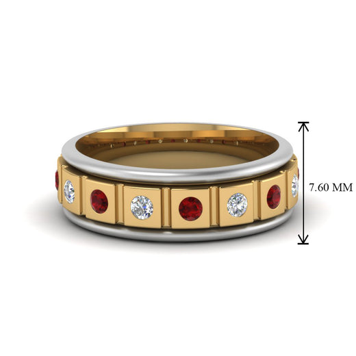 2 Tone Mens Diamond Wedding Band