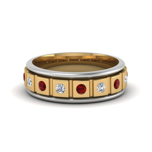 2 Tone Mens Diamond Wedding Band