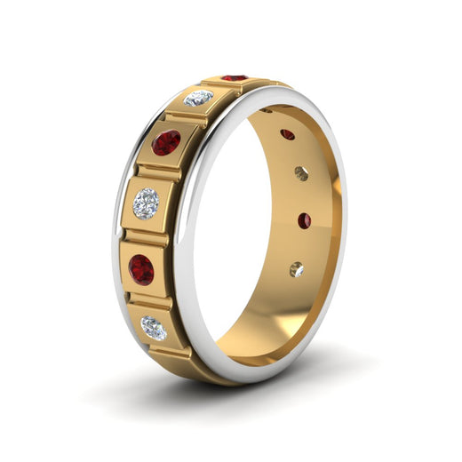 2 Tone Mens Diamond Wedding Band