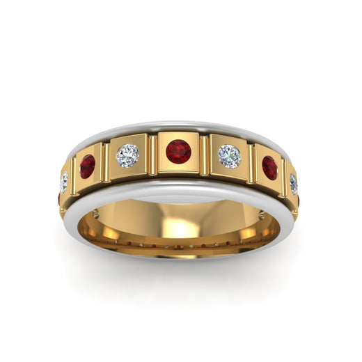 2 Tone Mens Diamond Wedding Band